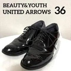 BEAUTY&YOUTH 黒 レースアップ ドレスシューズ　オックスフォード