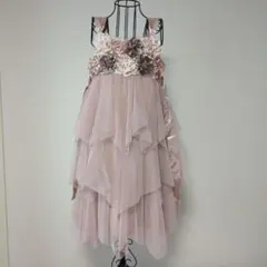 キッズ フォーマルドレス ピンク フラワー装飾