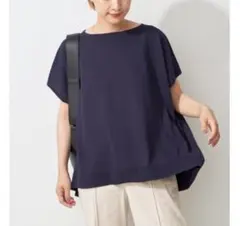 スピック＆スパンICE COTTON フレンチスリーブルーズニット