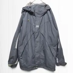 【ヘリーハンセン】ナイロンジャケット マウンテンパーカー 紺 L 古着 90s