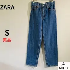 ZARA ザラ マムフィット デニム パンツ ジーンズ インディゴ 34