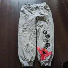 セサミストリート　エルモ プリント スウェット　パンツ　ズボン 裏起毛　L