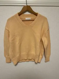 Green Label Relaxing Vネックニットセーター　オレンジ