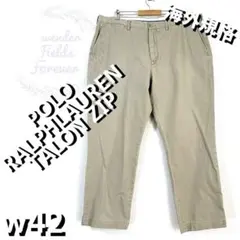 ポロラルフローレンノータックチノパンツ極太ワイド刺繍ロゴタロンw42アメリカ古着