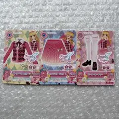 アイカツ　星宮いちご　ピンクアーガイルカーデ　ピンクプリーツスカート