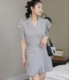 【美品】定価14,300円　ROYAL PARTY パフスリーブ ミニワンピース