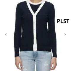 PLST プラステ レーヨンナイロンアンサンブル リブニットカーディガン セット