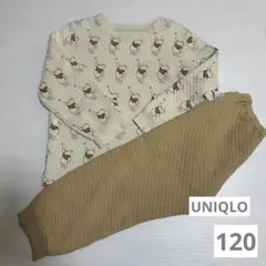 UNIQLO 長袖キルトパジャマ　120 ぷーさん