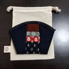 パッチワークデザイン ポーチ ハンドメイド&巾着セット(おまけ)