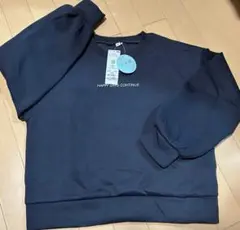 【定価２１７８円】テマ楽　ネイビーブラック トレーナー 150 裏起毛なし　軽量