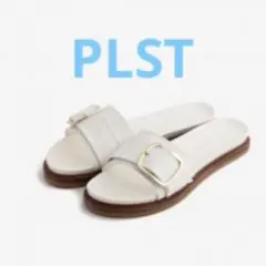 【PLST】 クロコフェイクレザーバックルベルトサンダルのサムネイル