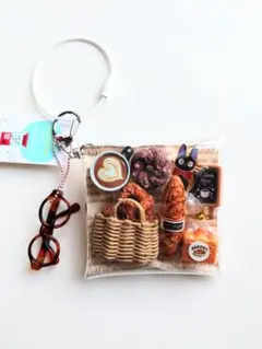 ガチャ詰めポーチ　ベーカリーと黒猫さん　カフェジジ　キャンディバッグキーホルダー