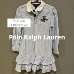 新品同様◆Polo Ralph Lauren ストライプワンピース 120cm