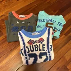 ミキハウス　ダブルビー長袖カットソー 3点セット