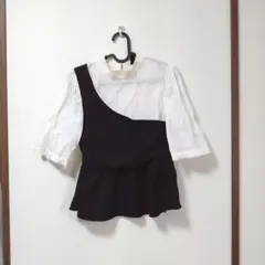 ZARA　アシンメトリー 半袖 トップス