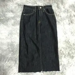 【AZUL BY MOUSSY】濃紺デニム タイトロングスカート (S)