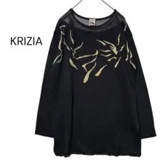 KRIZIA クリツィア　ヴィンテージ　カットソー　シルク混　イタリア　春夏　Lのサムネイル