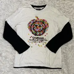 smiley face 重ね着風長袖Tシャツ　Lサイズ