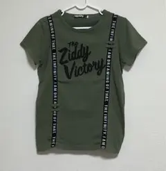 ziddy サスペンダー風　Tシャツ　F 160 カーキー