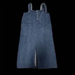 デニム ジャンパースカート スリット入り