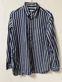 UNIQLO ストライプシャツ M ハーフボタンのサムネイル
