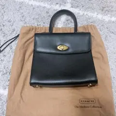 COACH ブラックレザー ハンドバッグ　マディソンコレクション
