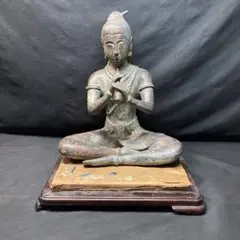 米治一 作 青銅製 河童像 ブロンズ像 銅像 置物 オブジェ 古美術 作家