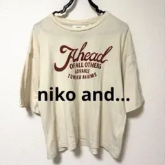 【niko and...】ロゴプリント 半袖カットソー アイボリー M