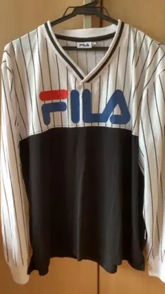 FILA○ロンT○Lサイズ○黒○ストライプ