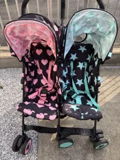 COSATTO スパデュパ　シスブロ　ハートと星　双子　ベビーカー