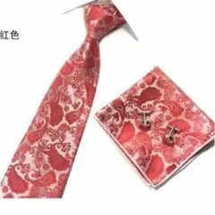 ネクタイ　チーフ　カフス　3点セット　ペイズリー　結婚式　発表会　イベント　格安