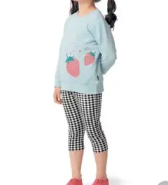 イチゴプリント ホワイト長袖トレーナー