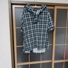 リボン付きチェック柄シャツ 3L