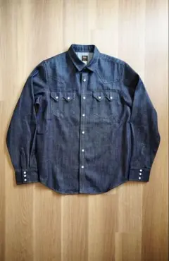 極美品 RRL 濃紺 デニム ウエスタンシャツ コンチョボタン Lサイズ