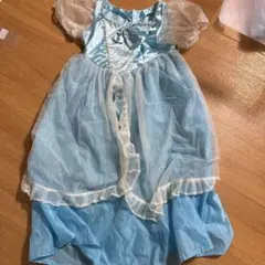 水色 フリル付きドレス 100cm~ プリンセス遊び