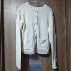 コーエン　ラムウールクルーネックカーディガン　アイボリー