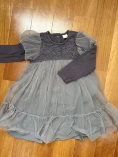 プティマイン チュールワンピース 長袖 110cm