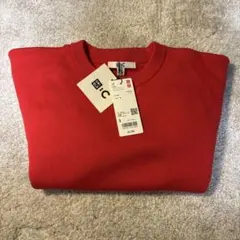 新品　完売商品　スムースコットンクルーネックセーター レッド　S