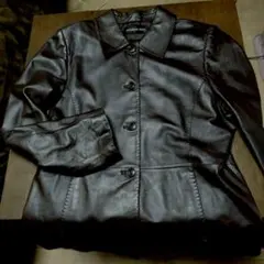 美品　羊革レザージャケット　15号　焦げ茶　MOSAIQUE DEUX