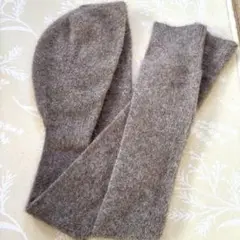 アンフィル　ウール モカバラクラバマフラー