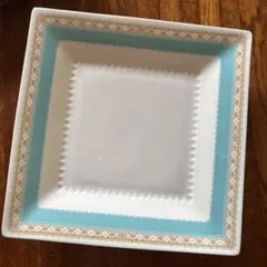 Noritake スクエアプレート　青色装飾 四角皿　新品