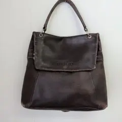 中古 GIGLIO レザー　2way ショルダーバッグ　　ブラック　ブラウン