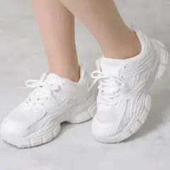 Lace Ladies 厚底ダッドスニーカー ホワイトのサムネイル