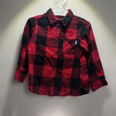 H&M 赤・黒チェック 長袖シャツ
