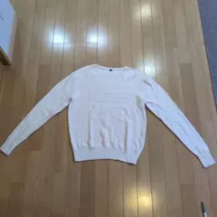 無印良品のアイボリー クルーネック ニット　セーター　綿