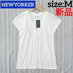 ★新品★NEWYORKER/ニューヨーカー＊半袖カットソー＊白＊Mのサムネイル