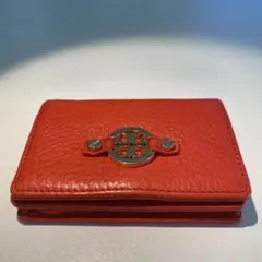 『美品』Tory Burchコンパクトオレンジ レザー ウォレット・カードケース