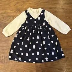 petit main ミッフィーワンピース90 ネイビー