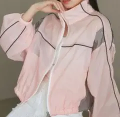 【期間限定価格】ビス　パイピングダブルジップシアートラックブルゾン ピンク