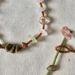 【2連セット】 天然石 ビーズブレスレット チェコビーズ ハンドメイド